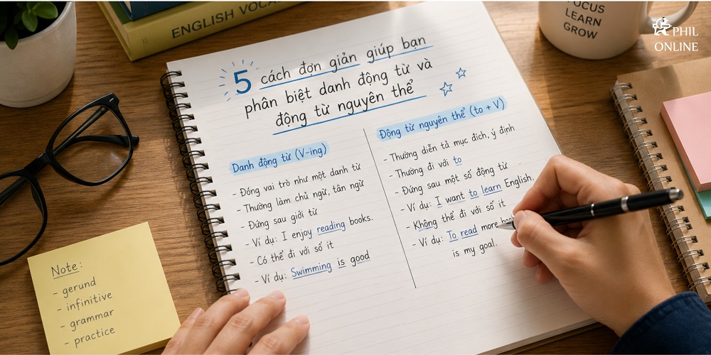 5 cách đơn giản giúp bạn phân biệt danh động từ và động từ nguyên thể