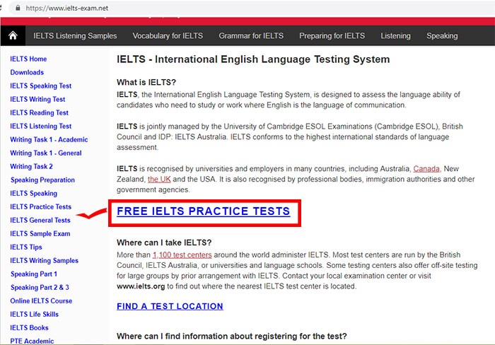 Thi thử IELTS Online miễn phí tại IELTS – Exam.net