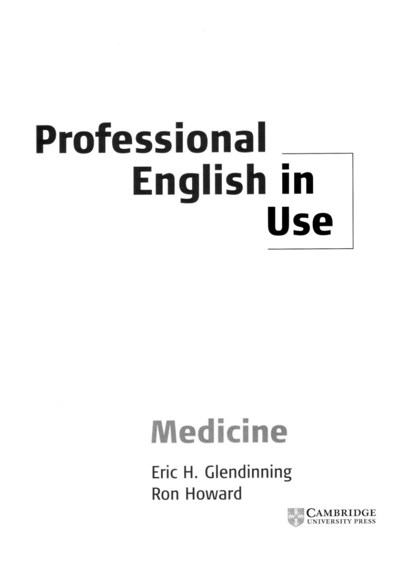 Professional English in Use Medicine (Cambridge)